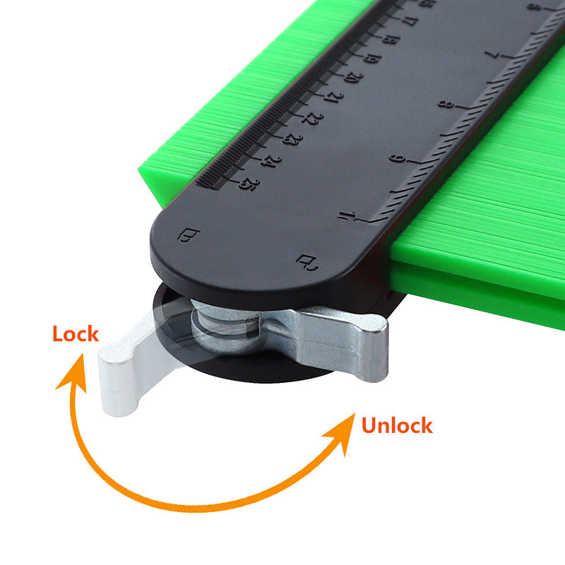10 Inch Contour Gauge Green Lockable Shape Radial Ruler Profiling Gauge Taking Device