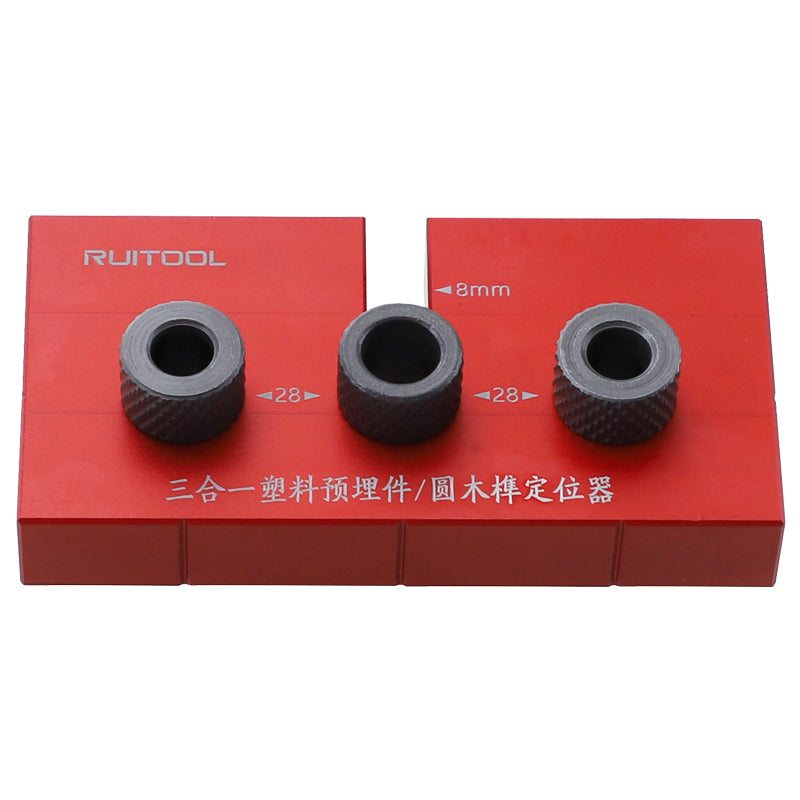 28MM Assistive Tool 3-in-1 Straight Hole Punching Locator Round Dowel Connector Hole Opener Board Furniture Multi-function Punching Tool