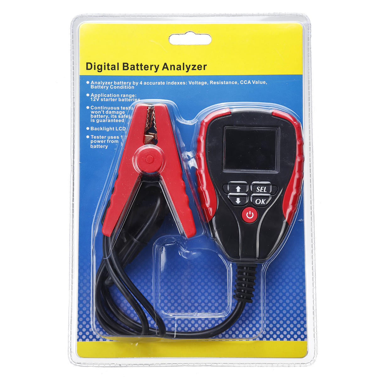 Digital 12V Car Battery Tester Automotive AH CCA Voltage Analyzer Vehicle Load Diagnostic Tool