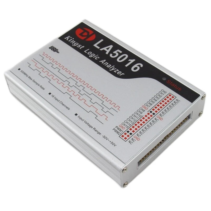 Kingst LA5016 USB Logic Analyzer 500M Max Sample Rate 16 Channels 10B Samples MCU ARM FPGA Debug Tool English Software