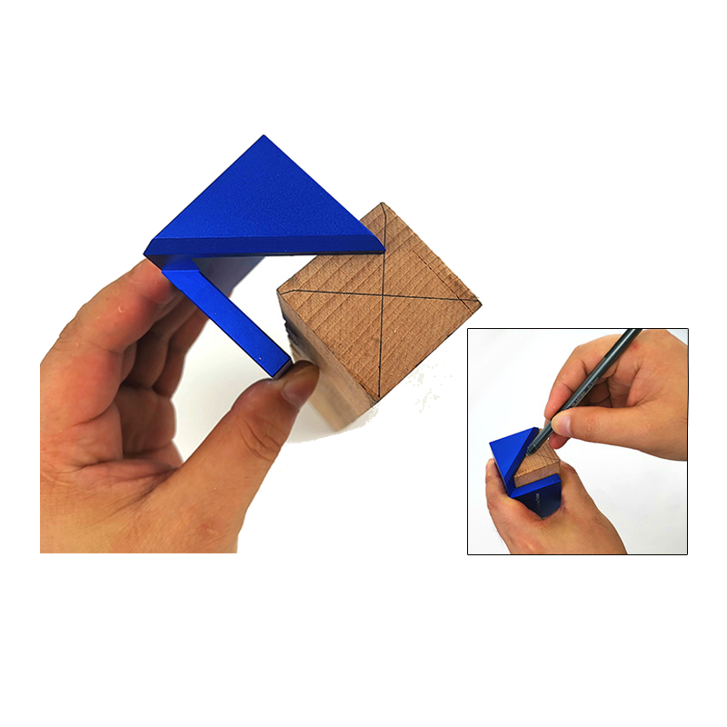 Aluminum Alloy Wood Pen Blank Center Finder Woodworking 45 Degree Angle Line Caliber Ruler Measuring Scriber Tool