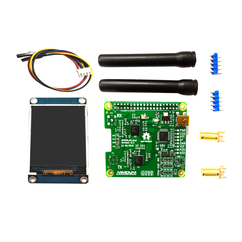 Jumbo V1.3 MMDVM_HS Dual Hat Duplex Hotspot Board with USB + 2.2inch TFTOLED Display Support P25 DMR YSF NXDN for Raspberry Pi