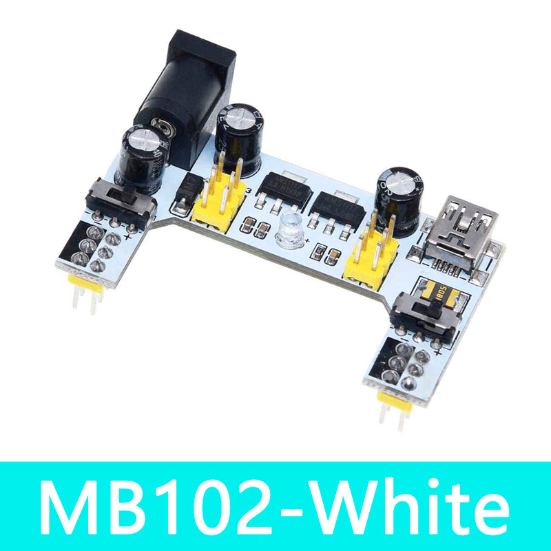 Mb-102 Breadboard Power Supply Module /mb102 White Breadboard Dedicated Power Module 2-way 3.3V 5V MB-102 Solderless Bread Board