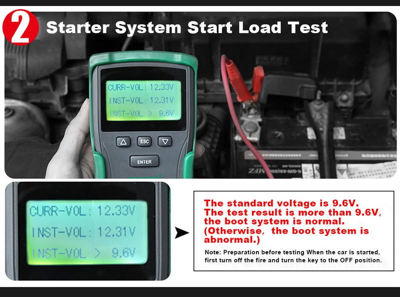 DUOYI DY2015A 12V Car Battery Tester Tools Lead Acid CCA Load Battery Charge Test Digital Automotive Battery Capacity Tester