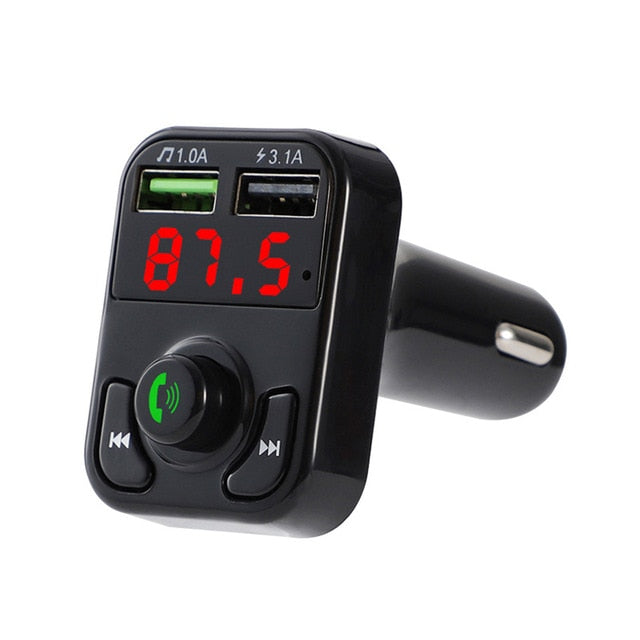 KDsafe Bluetooth Wireless Car kit Handfree LCD FM Transmitter Dual USB Car Charger 2.1A MP3 Music TF Card U disk AUX Player
