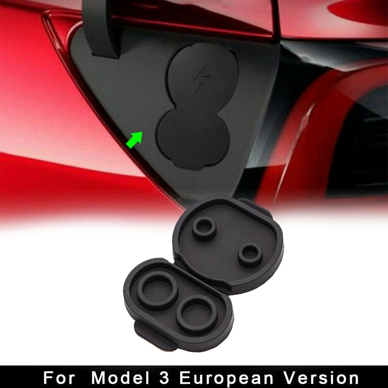 Silicone Charging Port Waterproof Dustproof Protective Cover for Tesla Model 3 2017-2020 Model Y-Eur Version