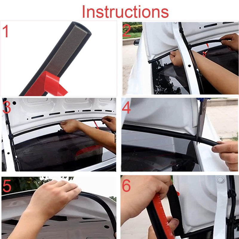 10Pcs Car Door Seal Strip Kit Soundproof Noise Insulation Weather Strip Sealing For Tesla Model 3 Exterior Accessories