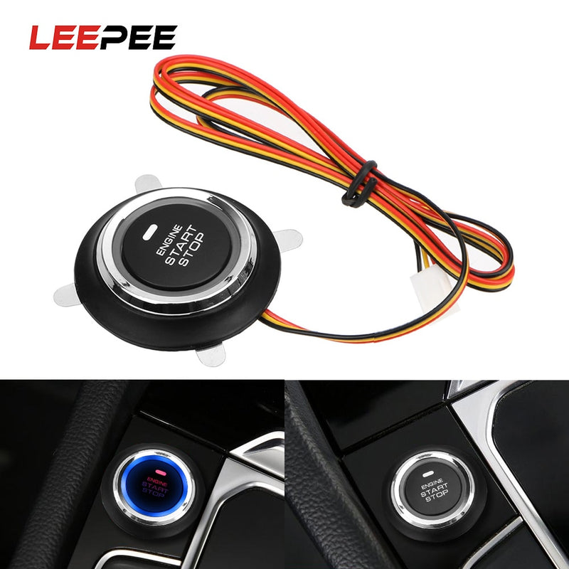 LEEPEE 12V Car Engine Start Stop Push Button Keyless Entry Ignition Starter Switch Auto Replacement