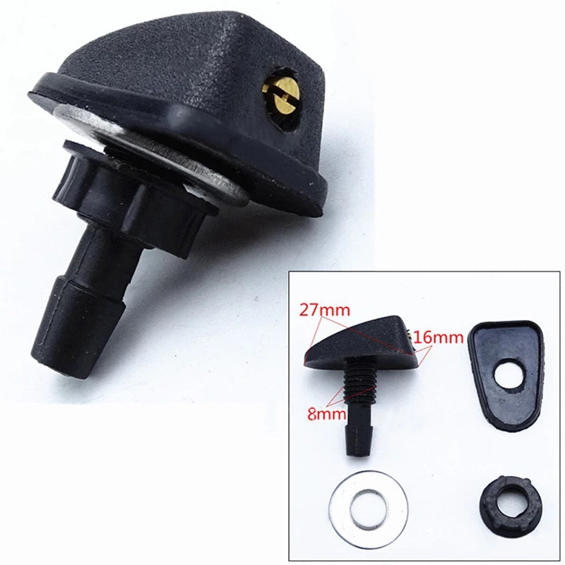 2PCS Universal Car Front Windshield Windscreen Washer Jet Nozzles Water Fan Spout Cover Washer Outlet Wiper Nozzle Adjustment