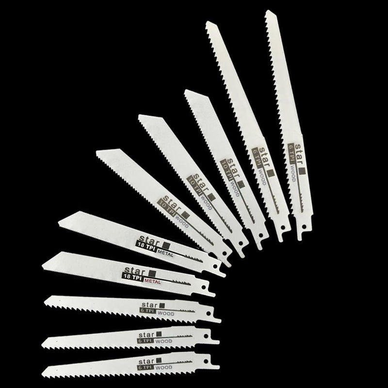 10pcs Reciprocating Saw Blades Saber Saw Handsaw Multi Saw Blade For Cutting Wood Metal PVC Tube Power Tools Accessories