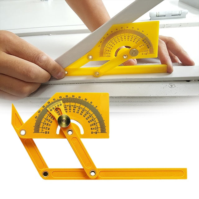 Precise Protractor and Angle Finder Woodworking Measurement Tools 0° to 180° for Measure Inner/Outer Angle Plastic Protractor