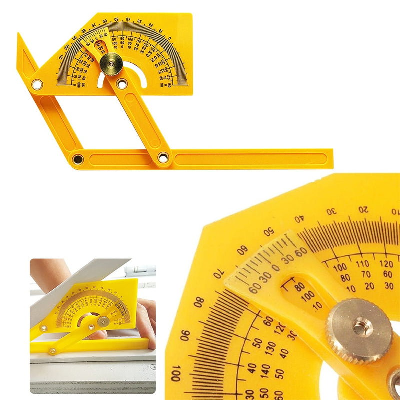 Precise Protractor and Angle Finder Woodworking Measurement Tools 0° to 180° for Measure Inner/Outer Angle Plastic Protractor