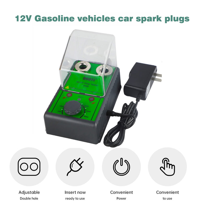DUOYI DY28  Dual Hole Car Spark Plug TesterLgnition Plug Analyzer Tools  For 12V Gasoline Vehicles Petrol Car Ignition Testers