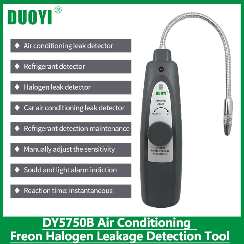 DUOYI DY5750B Refrigeration Gas Leak Detector Automotive Car Air Conditioning Freon Electronic Halogen Leak Detection Test Tools