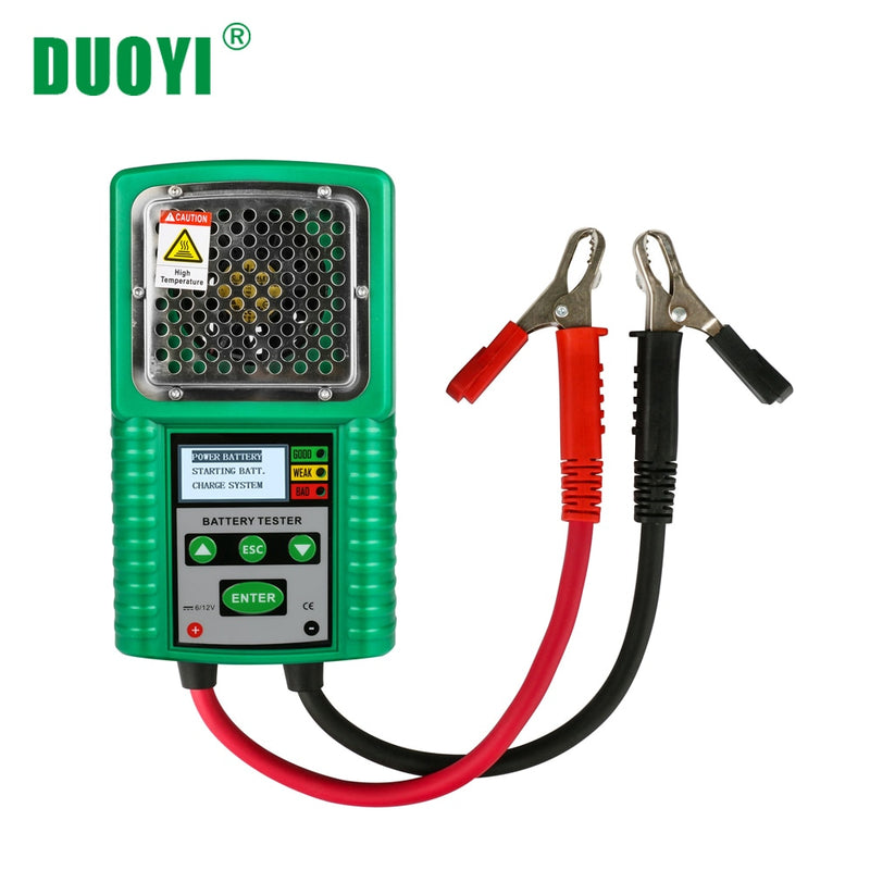 DUOYI DY226A 3 In 1 Car Battery Tester Traction 6V 12V DC Auto Power Load Starting Charge CCA Test Tool Battery Measurement