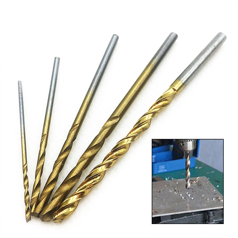 50pcs Titanium Coated Drill Bits Set Mayitr HSS Mini Extractor Drill Bit 1/1.5/2/2.5/3mm For Metal Wood Aluminum Drilling Tools