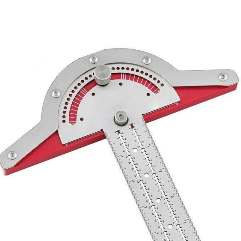 1PCS Woodworkers Edge Rule Protractor Round Head Rotary 1MM Measurement accuracy Angle Rule Tools For Woodworing