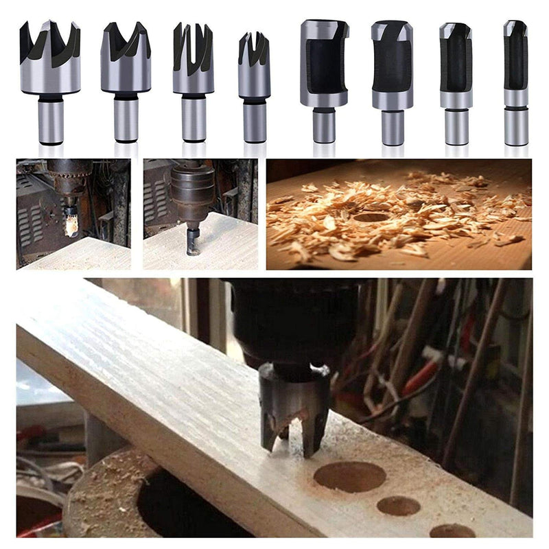 23-Pack Woodworking Chamfer Drilling Tool Countersink Drill Bits Wood Plug Cutter and Automatic