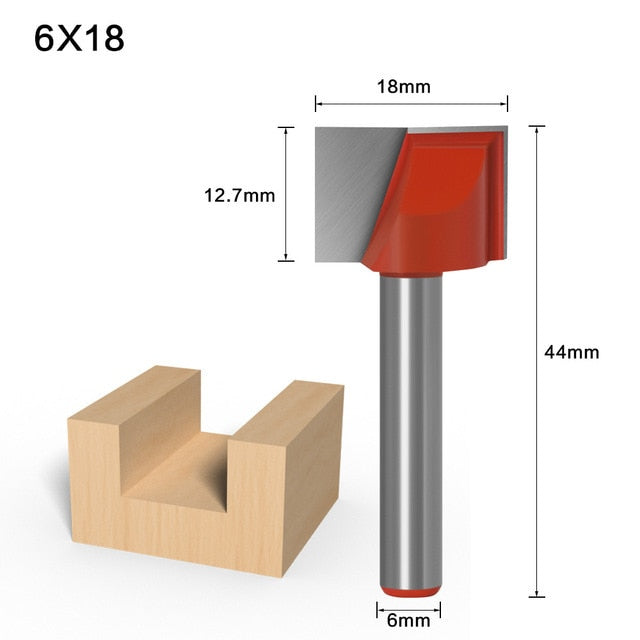 6mm Shank Surface Planing Bottom Cleaning Wood Milling CNC Cutter Engraving Knife Router Bit Woodworking Tool 10-32mm