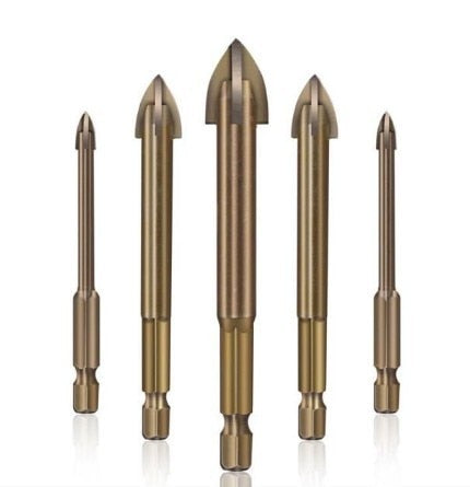 5PCS Efficient Universal Drilling Tool Multifunctional Cross Alloy Drill Bit Tip High-Performance Utility Tools For Woodworking