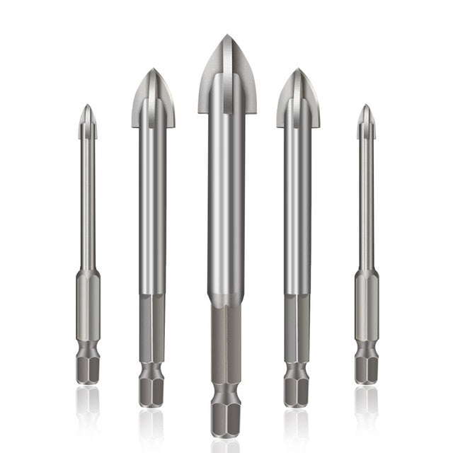 5pcs/set Efficient Universal Drilling Tool Cemented Carbide Drill Bit Ceramic Brick Wall Hole Opening Power Tools Accessories