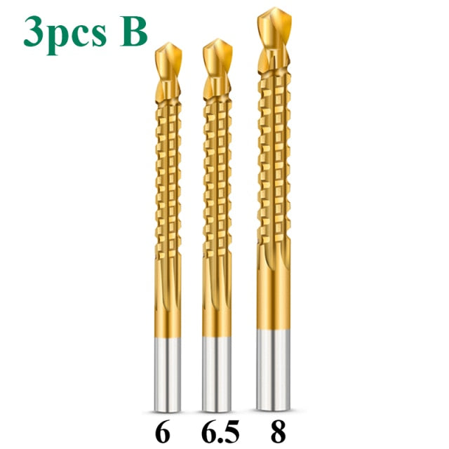 3/6Pcs Cobalt Drill Bit Set Spiral Screw Metric Composite Tap Drill Bit Tap Twist Drill Bit Set Cutting Drilling Polishing Tools