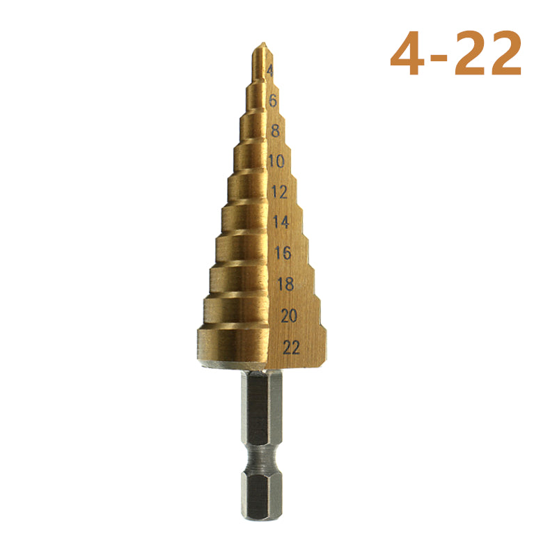 3P/set 3-12mm 4-12mm 4-20mm HSS Straight Groove Step Drill Bit Titanium Coated Wood Metal Hole Cutter Core Drilling Tools Set