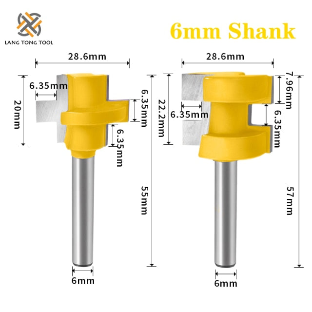 Milling Cutter For Wood Router Bits for Wood T-Slot Square Tooth Tenon wood milling cutter Carving Knife Tool Woodworking