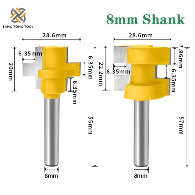 Milling Cutter For Wood Router Bits for Wood T-Slot Square Tooth Tenon wood milling cutter Carving Knife Tool Woodworking