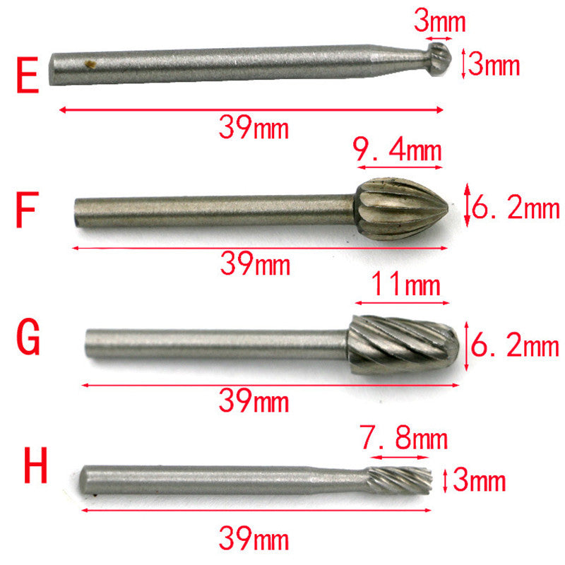 10pcs Set HSS Titanium For Dremel Routing Rotary Milling Rotary File Cutter Wood Carving Carved Knife Cutter Tools Accessories