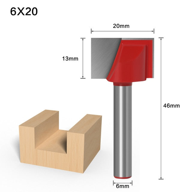 6/8mm Shank Cleaning Bottom Engraving Router Bit Woodworking Tool Solid Carbide Wood Milling Cutter End Mill 18mm 20mm 30mm 32mm