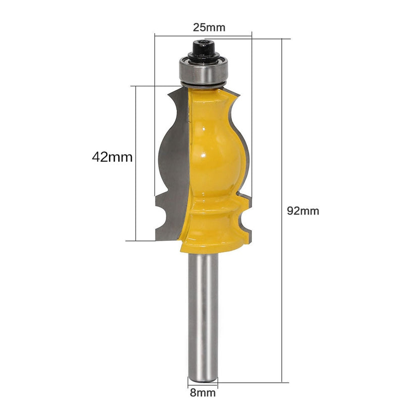 1PC 8mm Shank Architectural Cemented Carbide Molding Router Bit Trimming Wood Milling Cutter for Woodwork Cutter Power Tools